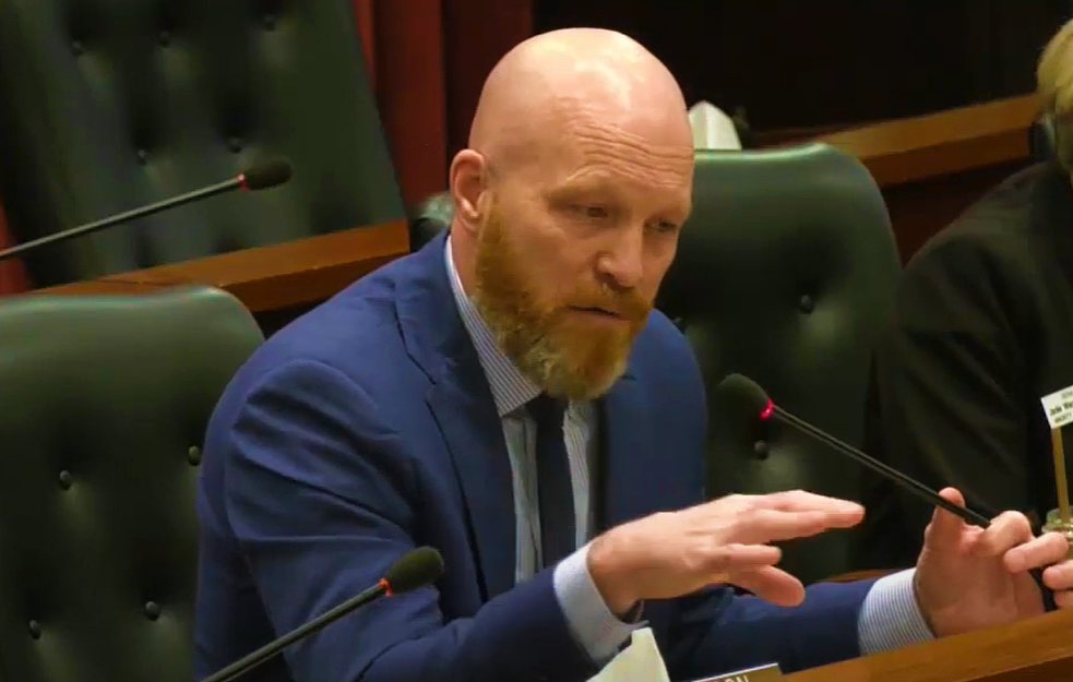 Senator Lenney questioning witnesses in committee