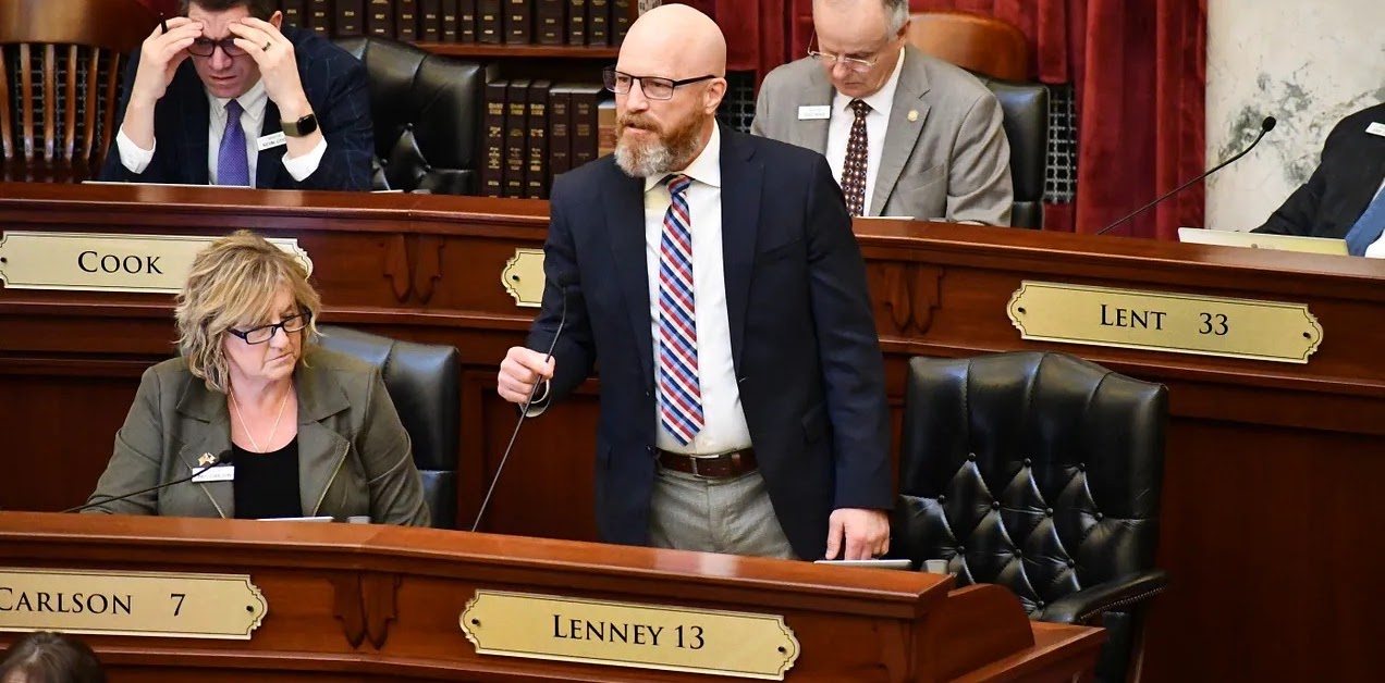 Senator Lenney debating on the Senate floor